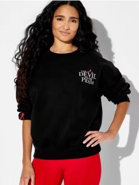 Target Black Crewneck Sweater with Red Accent - The Devil Wears Prada Graphic